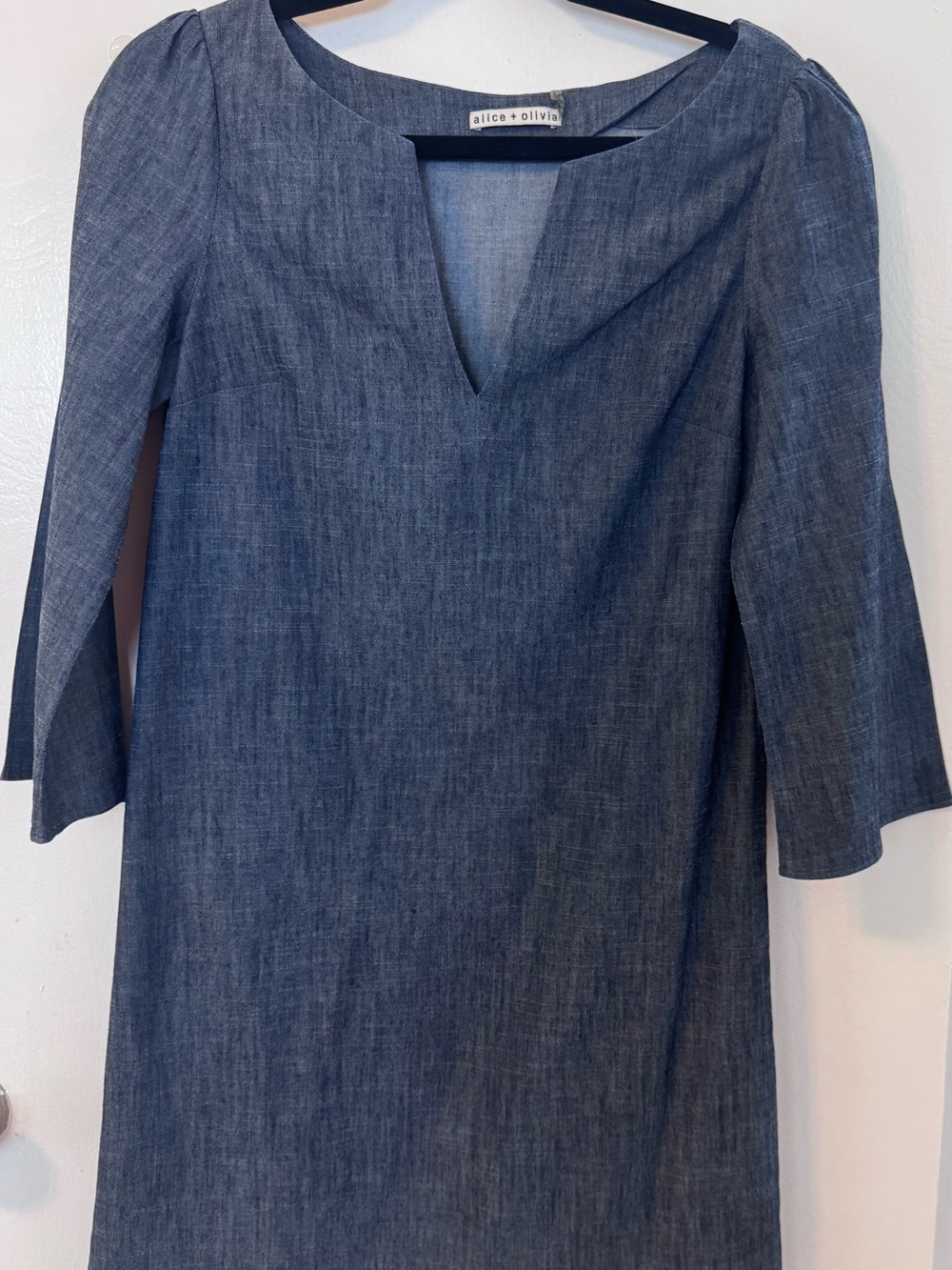 Alice + Olivia Chambray Lowell Shift Dress - Picture 3 of 6